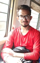 A happy traveler enjoying their journey.