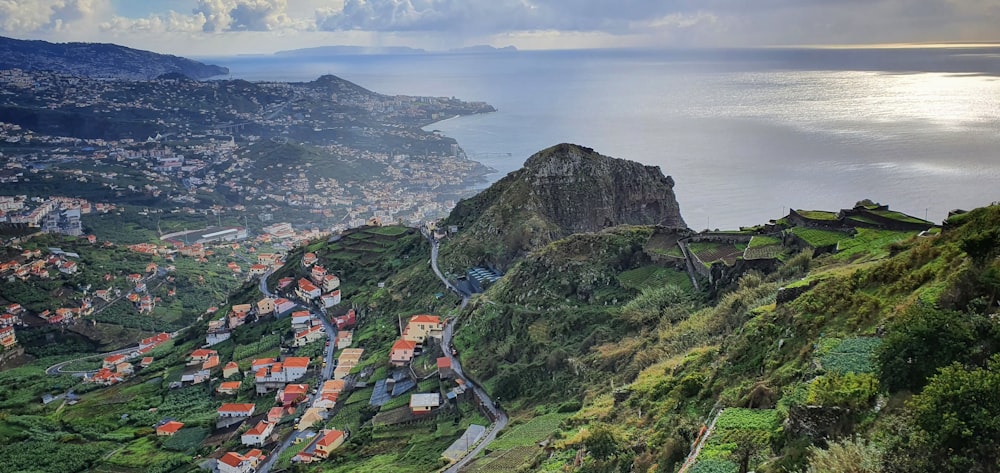 aerial view of city on mountain during daytime