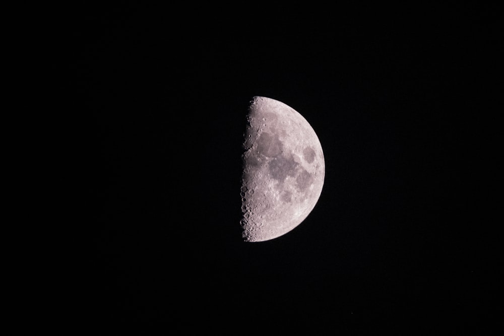 full moon in dark night sky