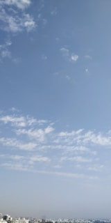 Sunlit open land with clear blue sky and distant cityscape.