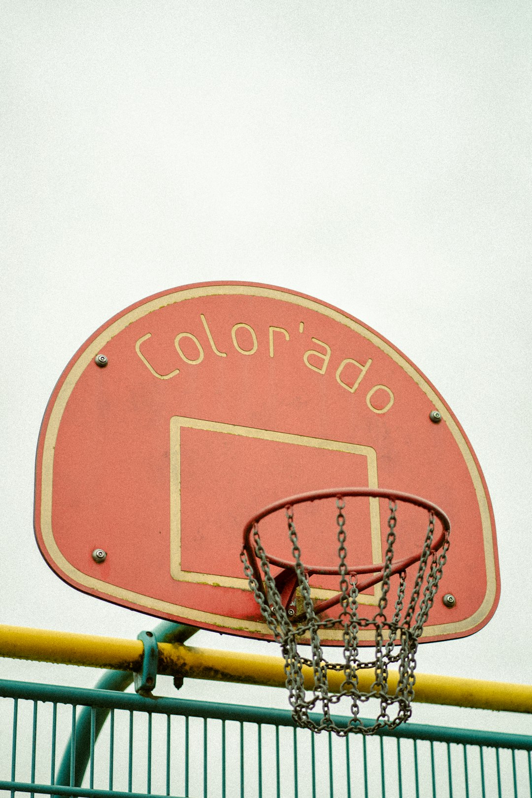 orange and white basketball hoop