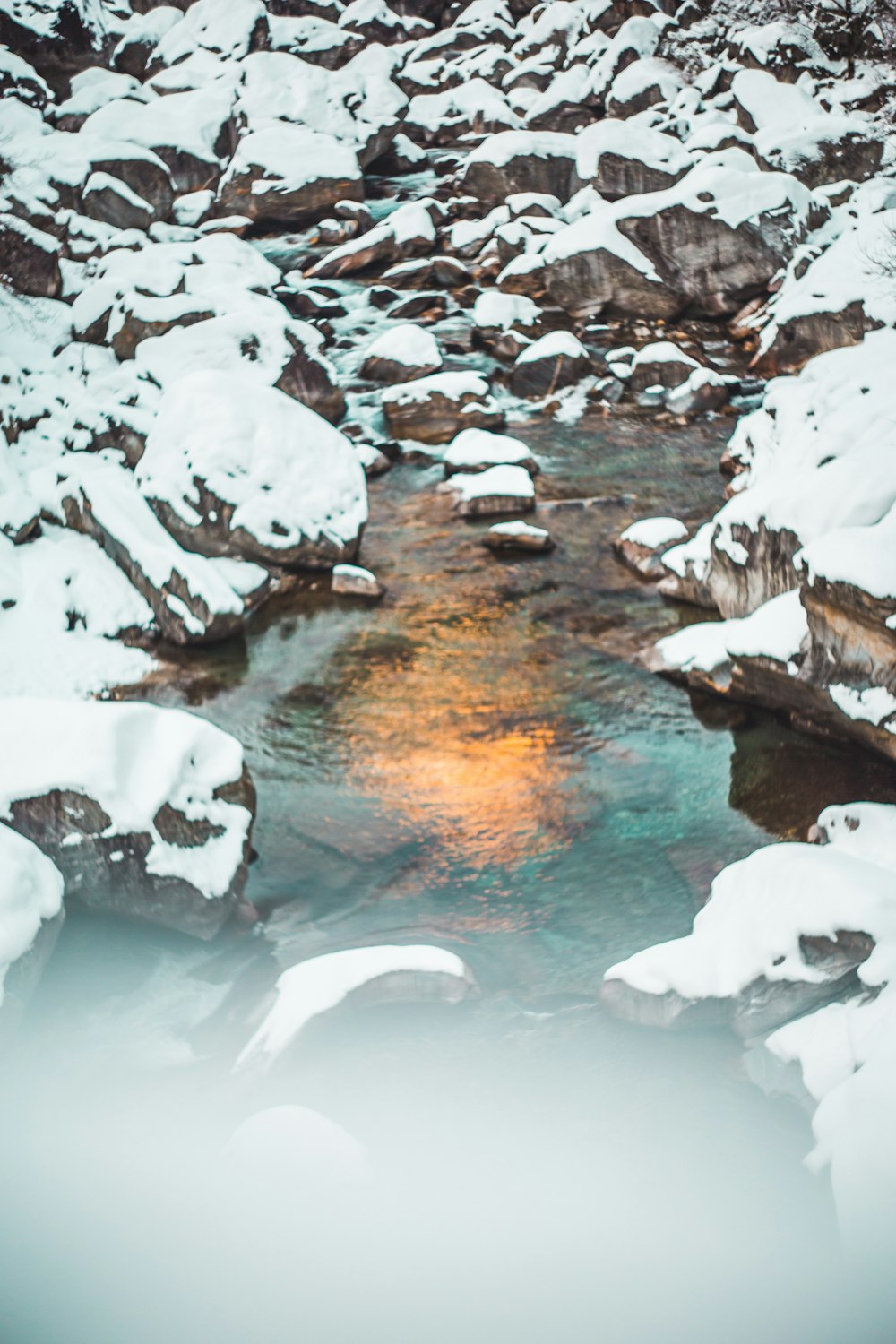 gray and white rocks on river