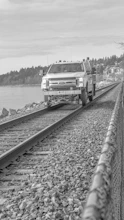 Utility truck on railway