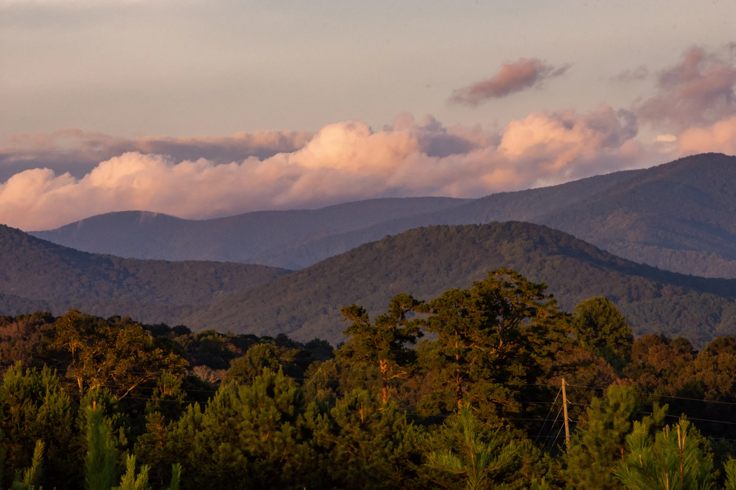 Pastel dusk over the North Georgia mountains.