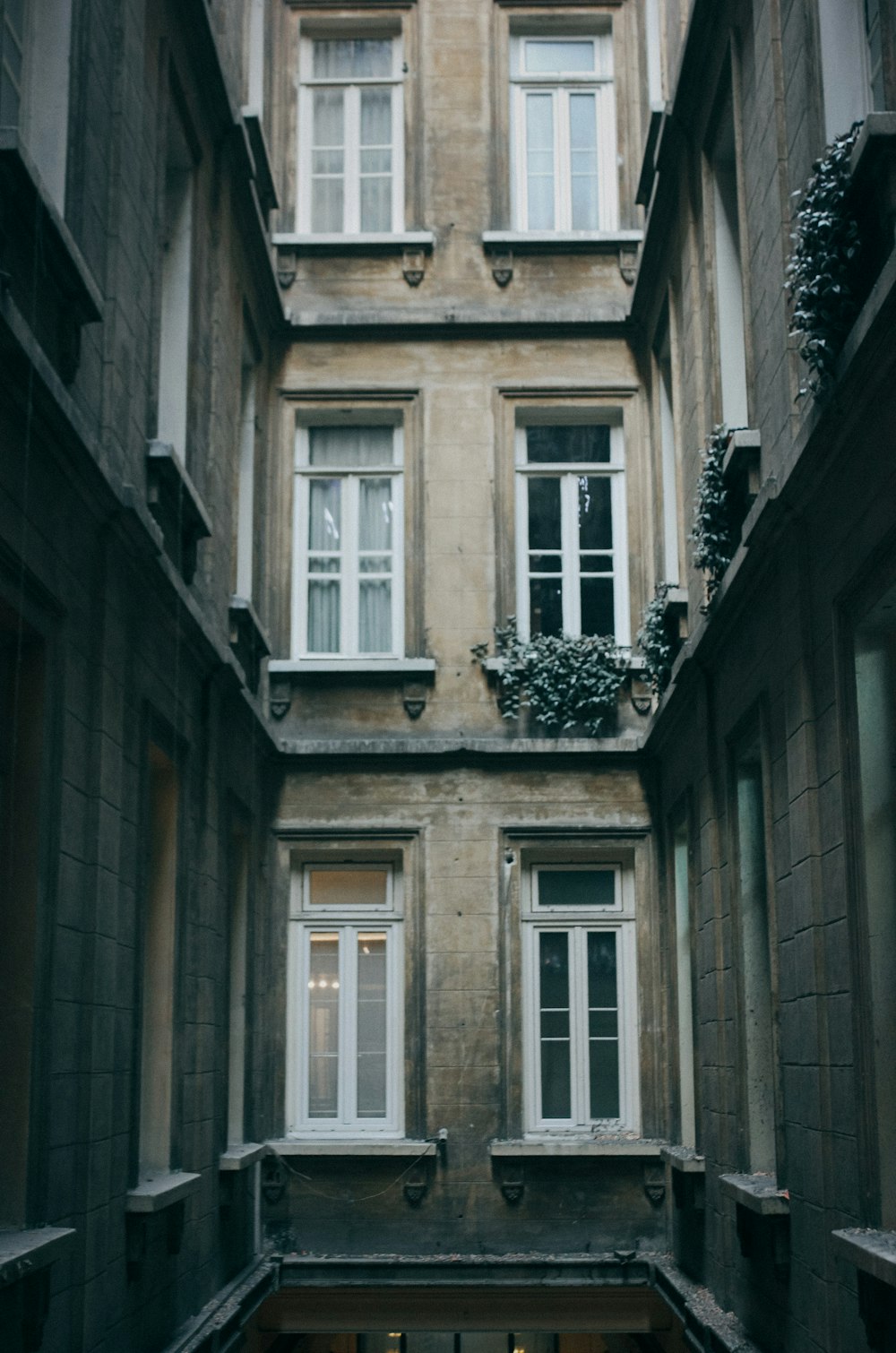 white wooden framed glass window