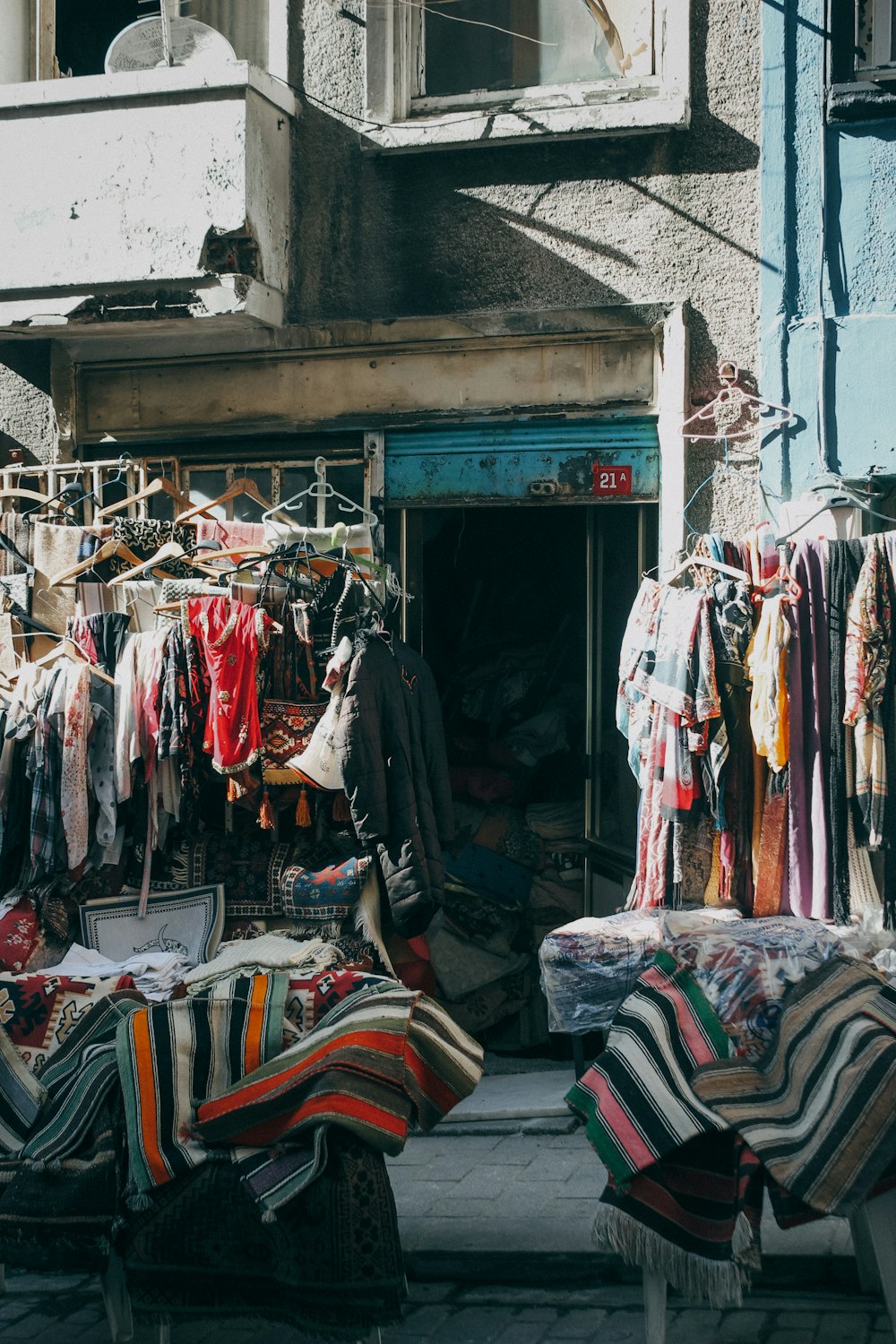 clothes hanged on clothes line