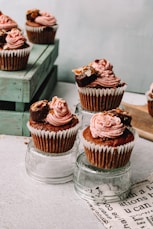 cupcakes on clear glass tray