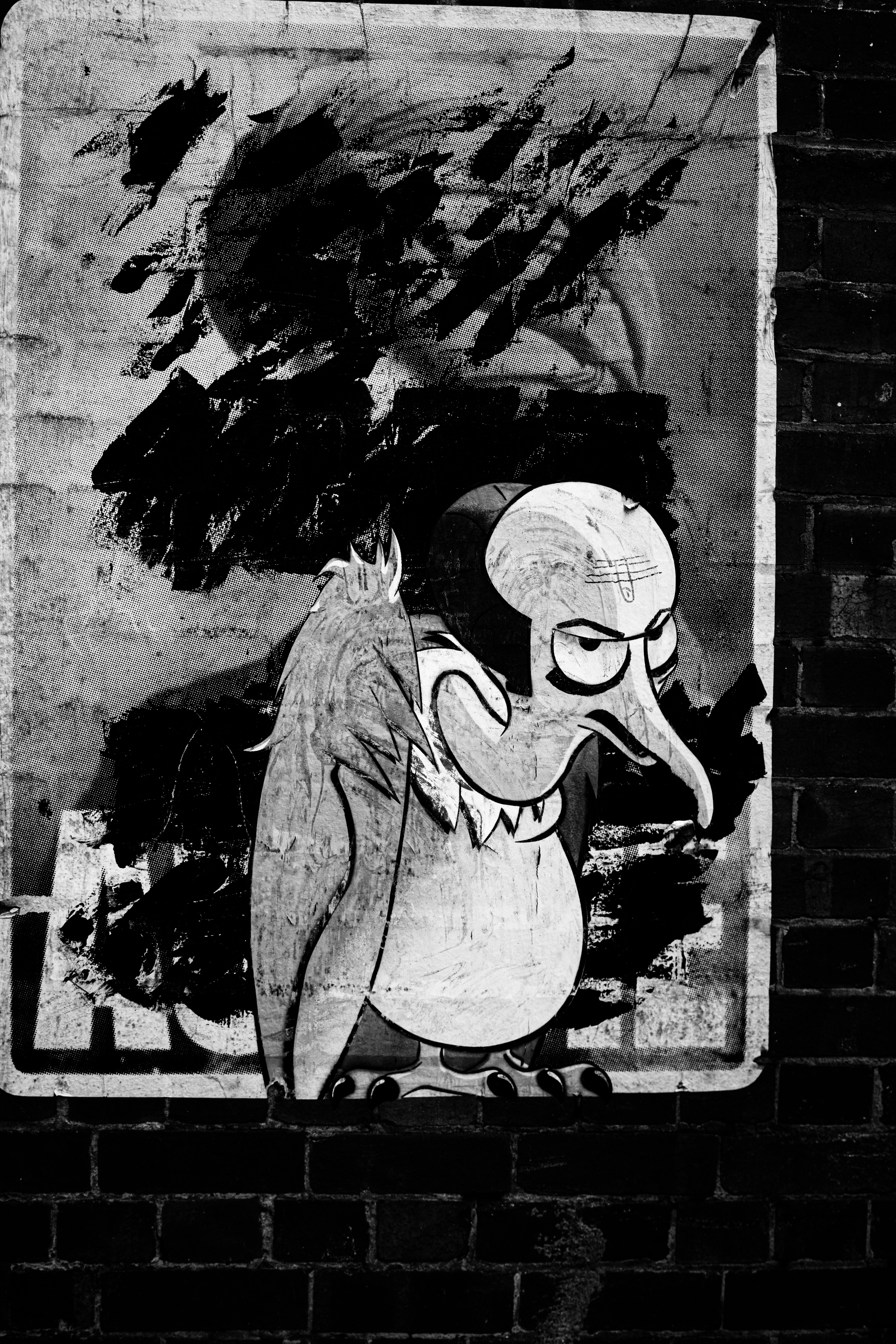 Pintura abstracta en blanco y negro