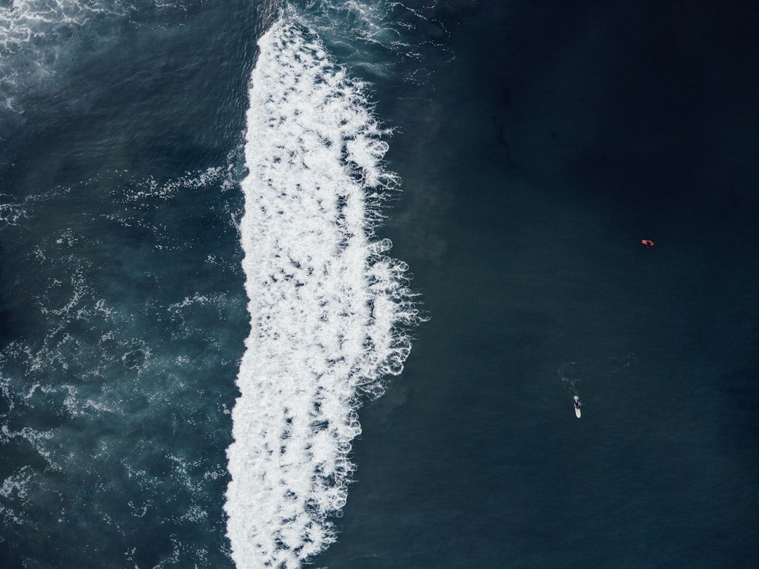 aerial view of ocean waves
