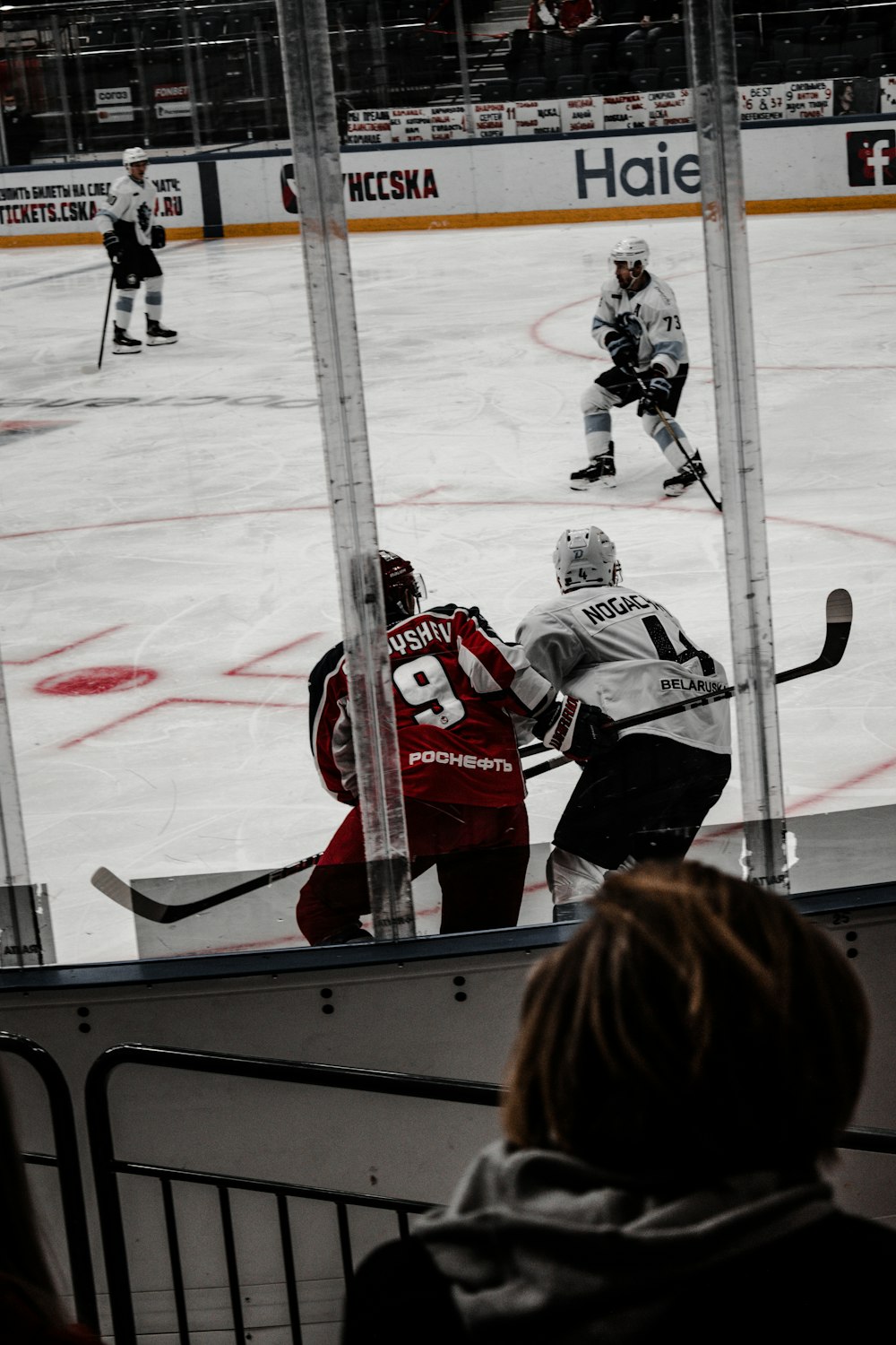 ice hockey players on ice field