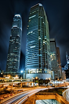 city buildings during night time