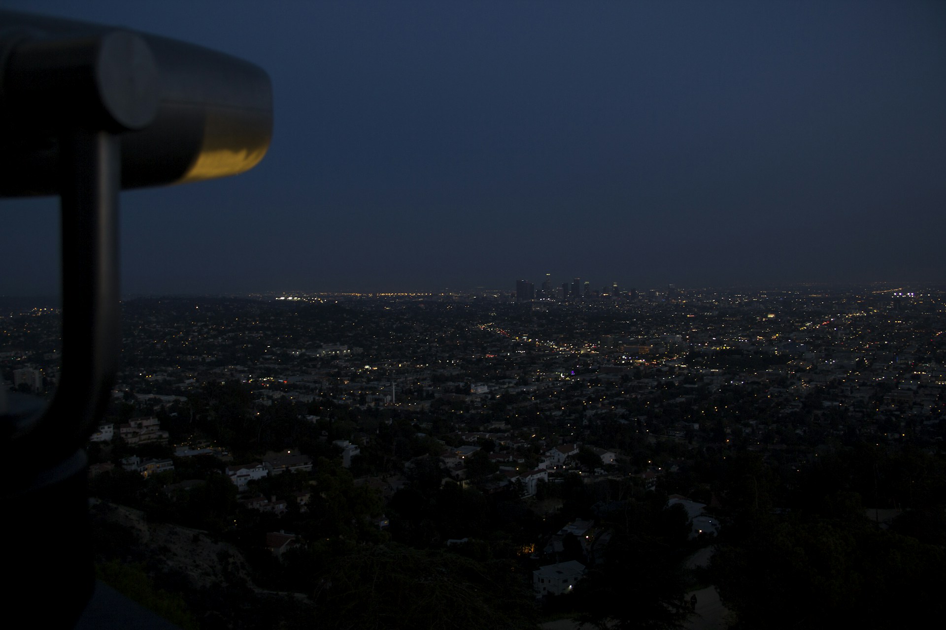 city skyline during night time