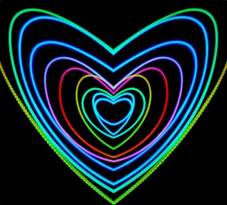 A playful mashup of classic movie reels and pixelated hearts glowing in neon yellow and black.