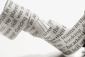 A narrow strip with text displayed on it