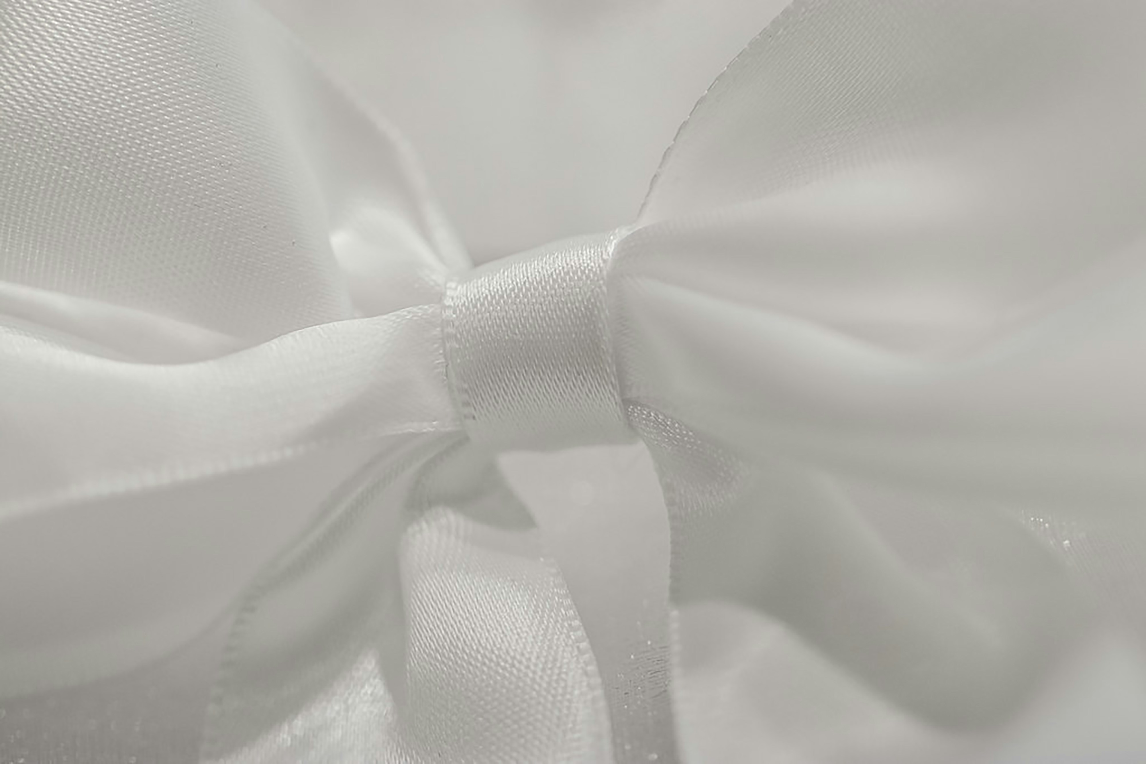 Close up detail of satin bow texture and ribbon