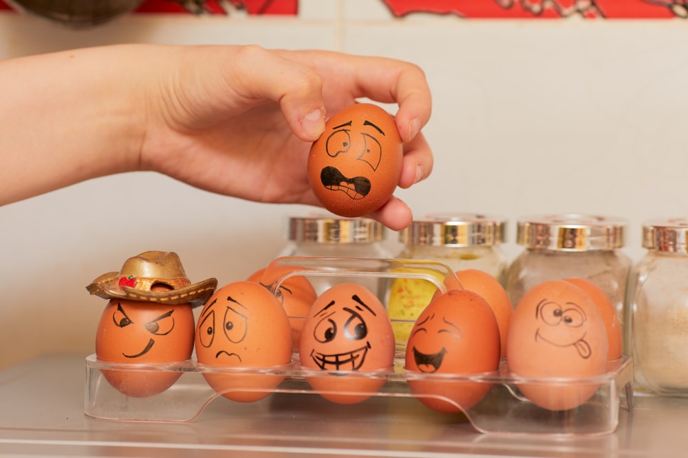 orange and white plastic egg toy