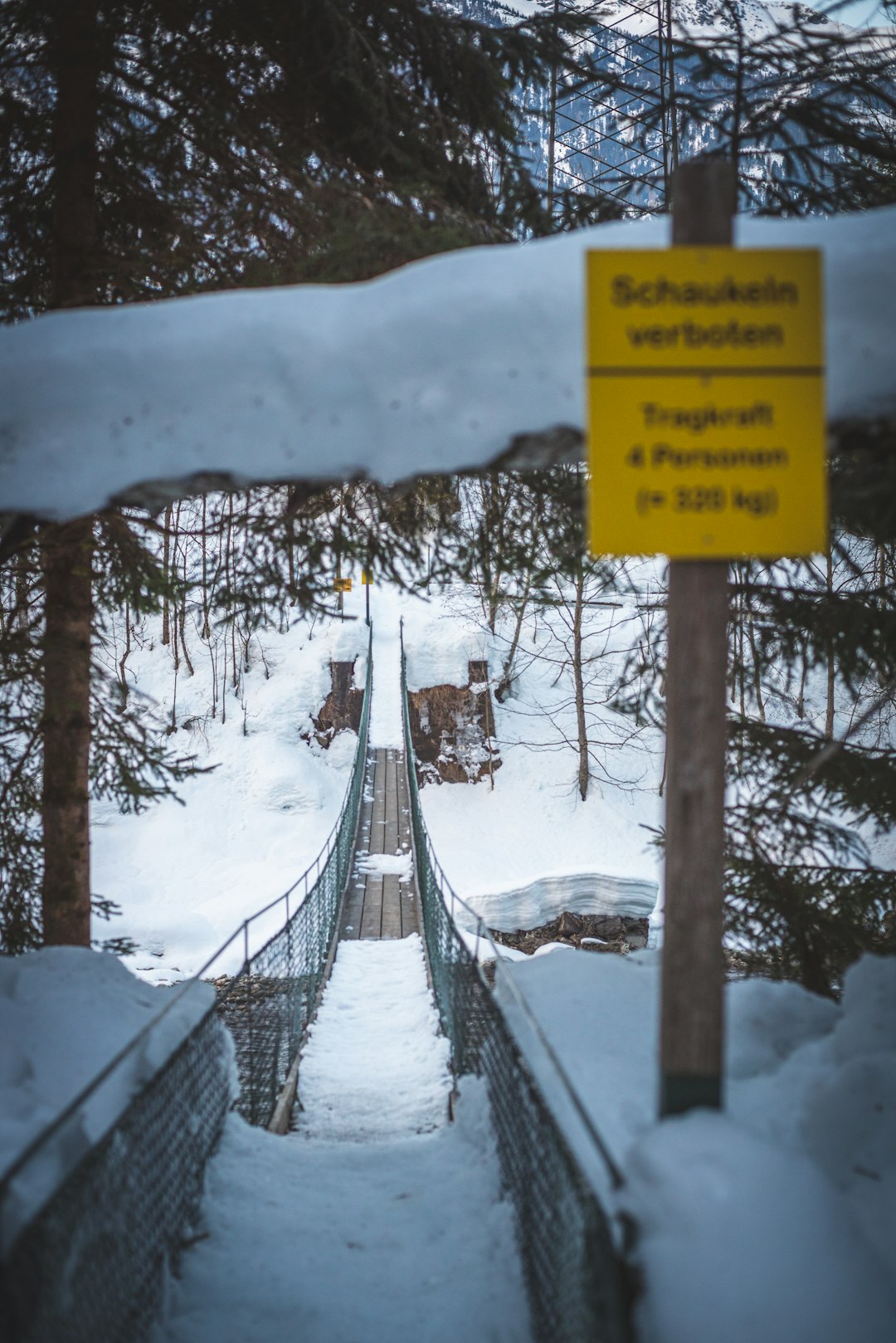 people walking on snow covered bridge during daytime