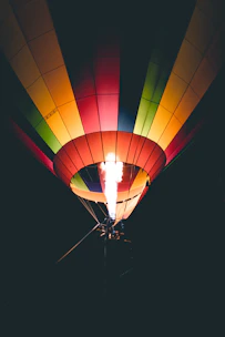 red and yellow hot air balloon