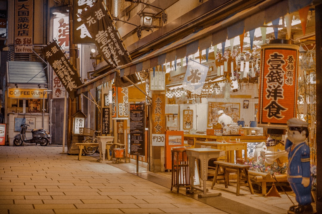 brown wooden table and chairs on restaurant