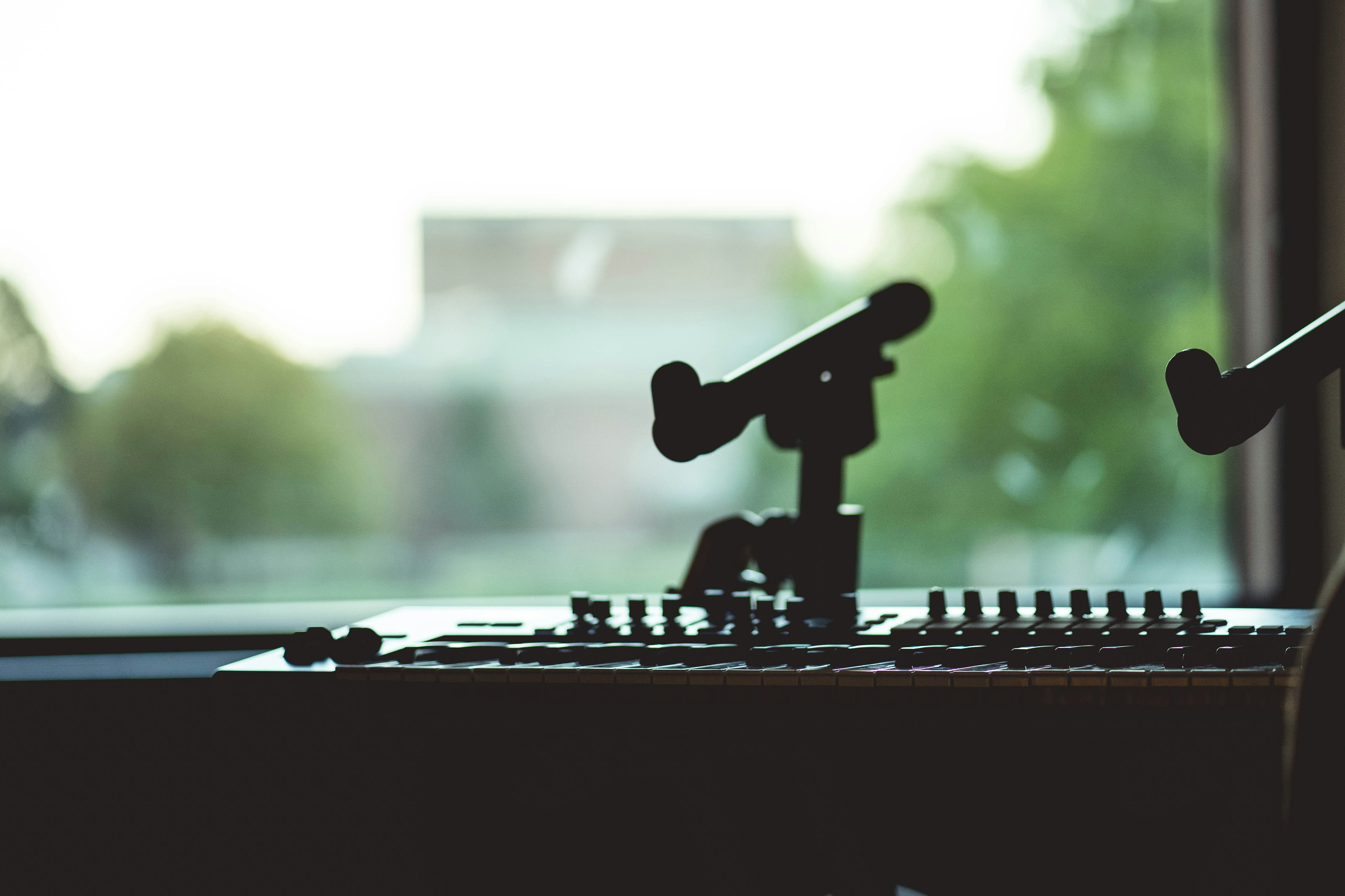 black and white audio mixer