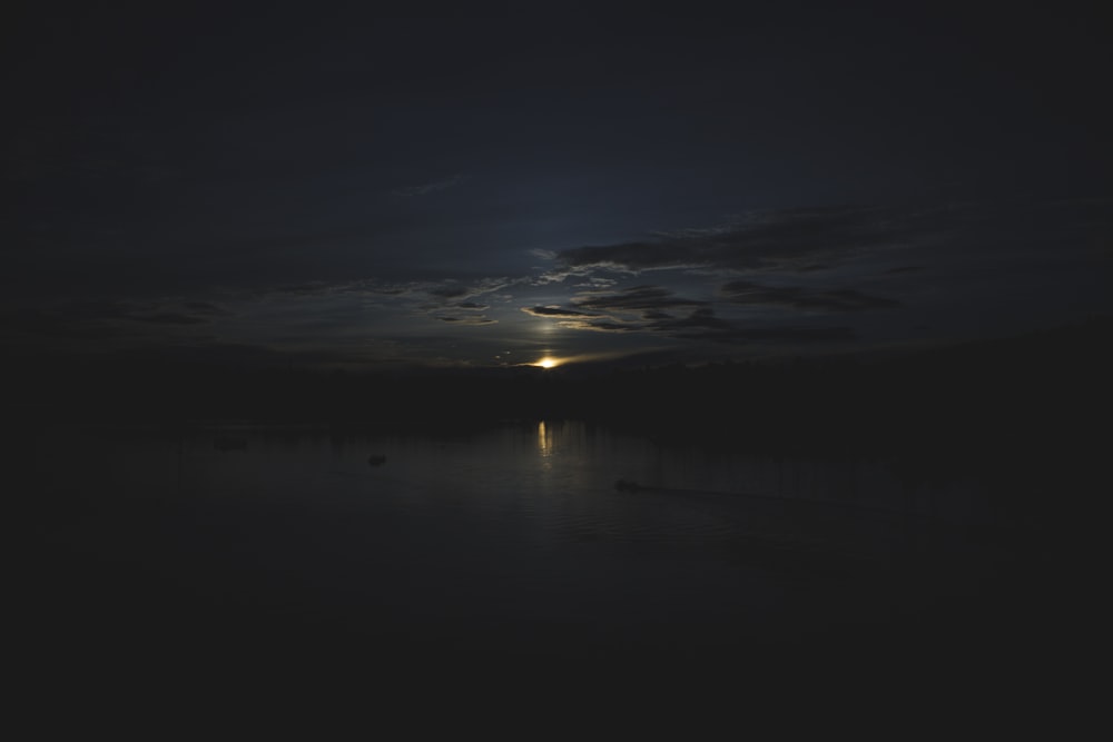 body of water during night time