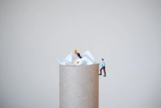 white paper on brown paper towel