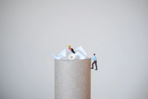 white paper on brown paper towel