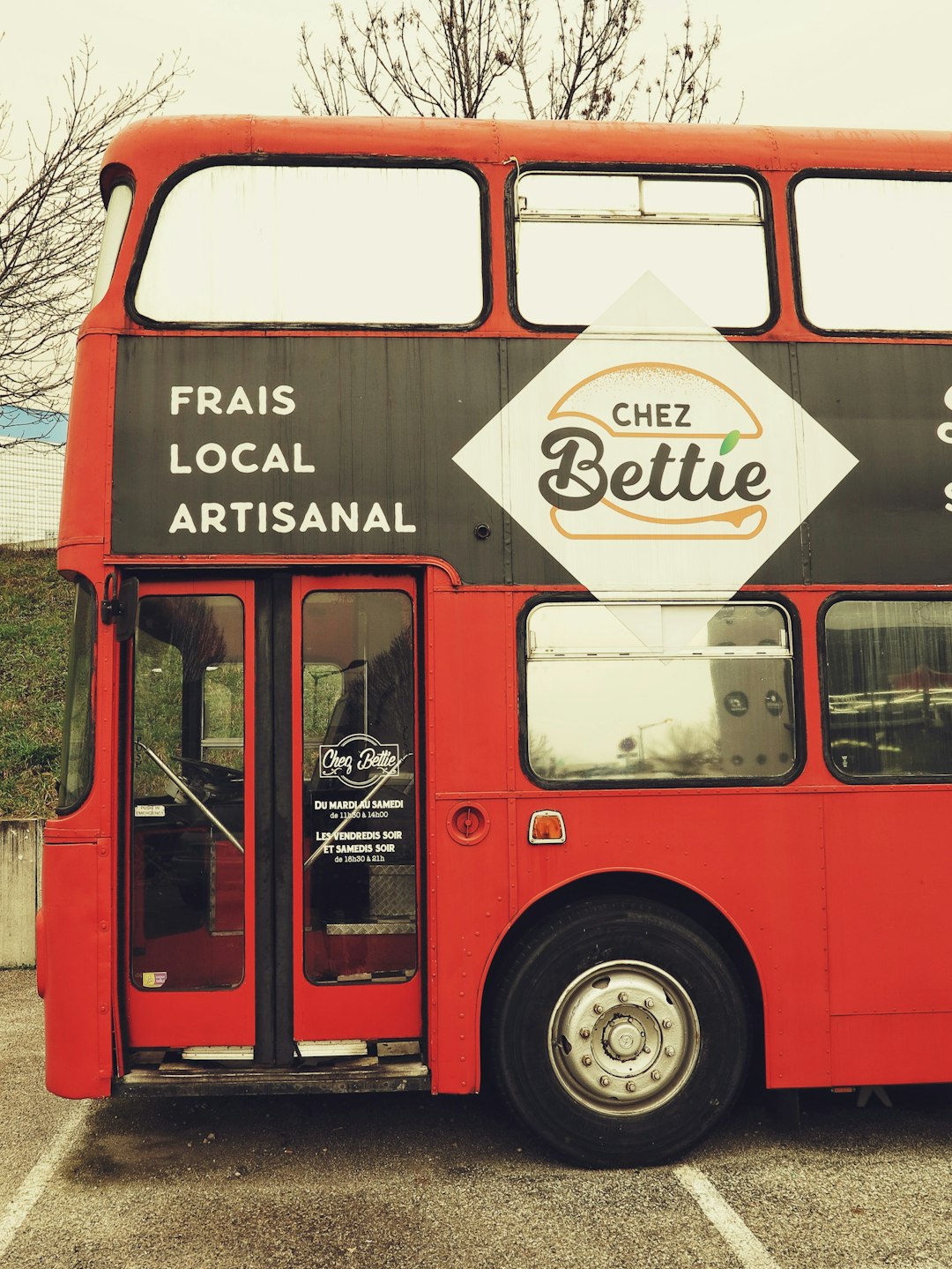 red and white double decker bus