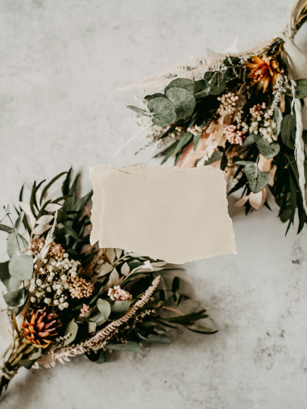 white and green floral gift box