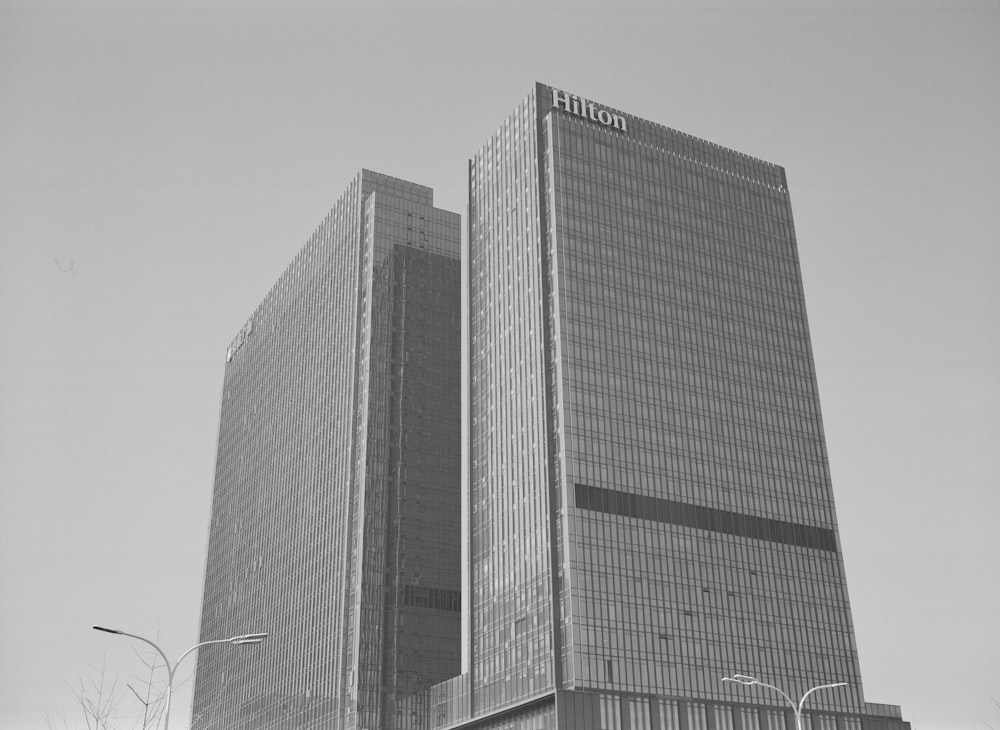 grayscale photo of high rise building