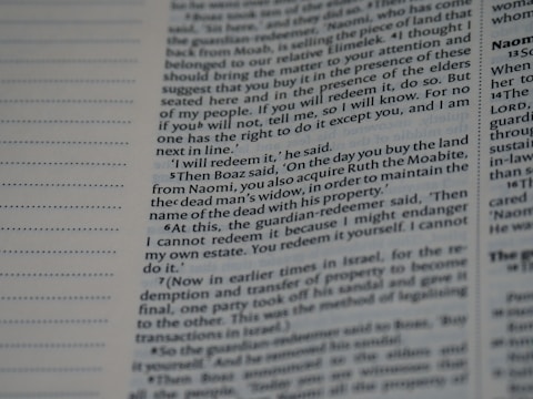 Close-up of a neatly edited list with clear headings and bullet points.