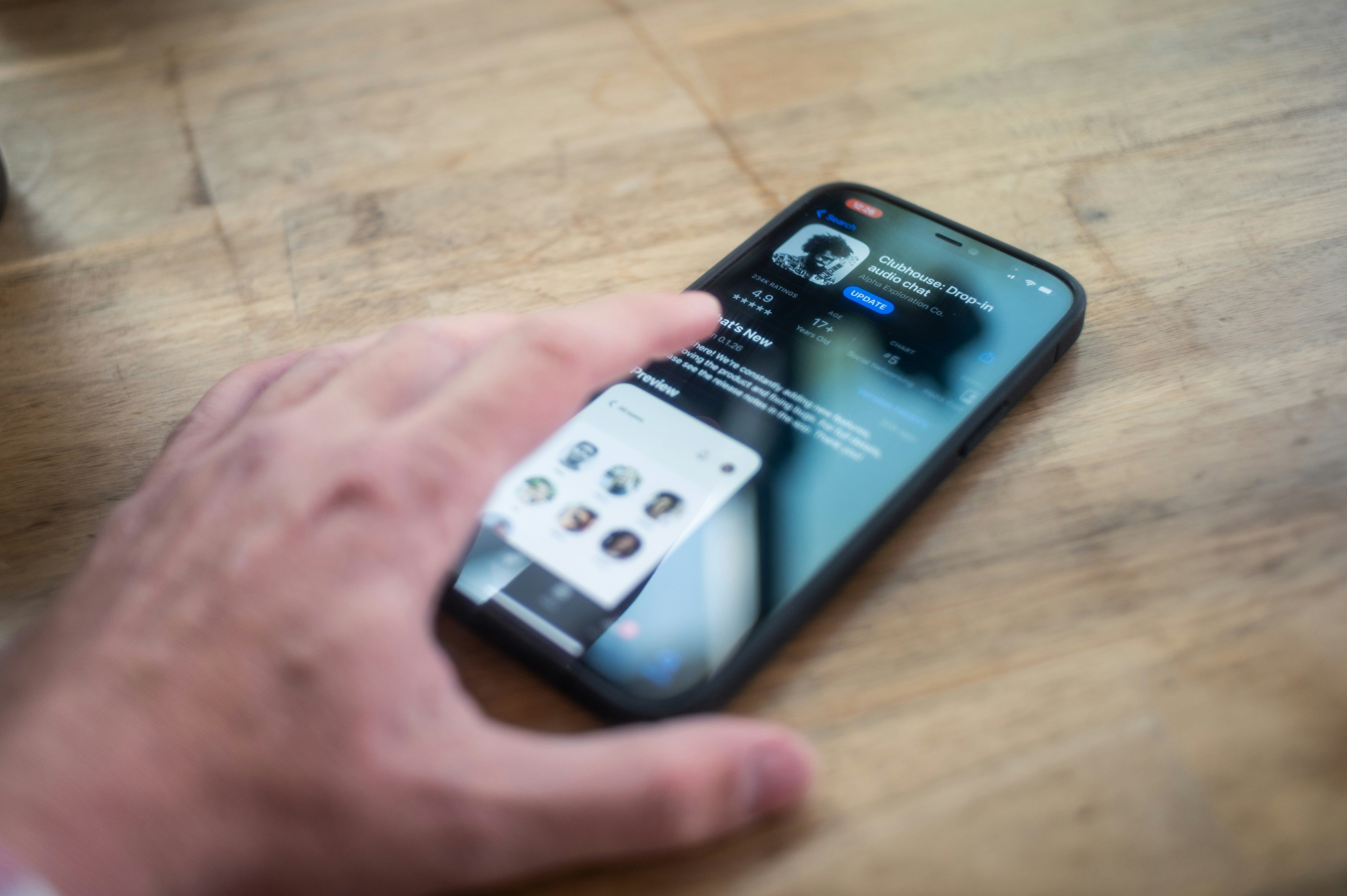 Clubhouse app on an iPhone
