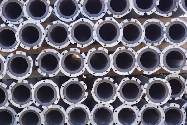 A neatly arranged set of durable drainage pipes ready for installation.