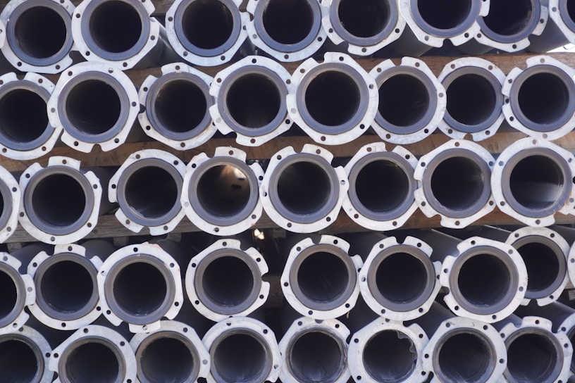Close-up of sturdy SWR pipes stacked neatly in a warehouse ready for bulk dispatch.