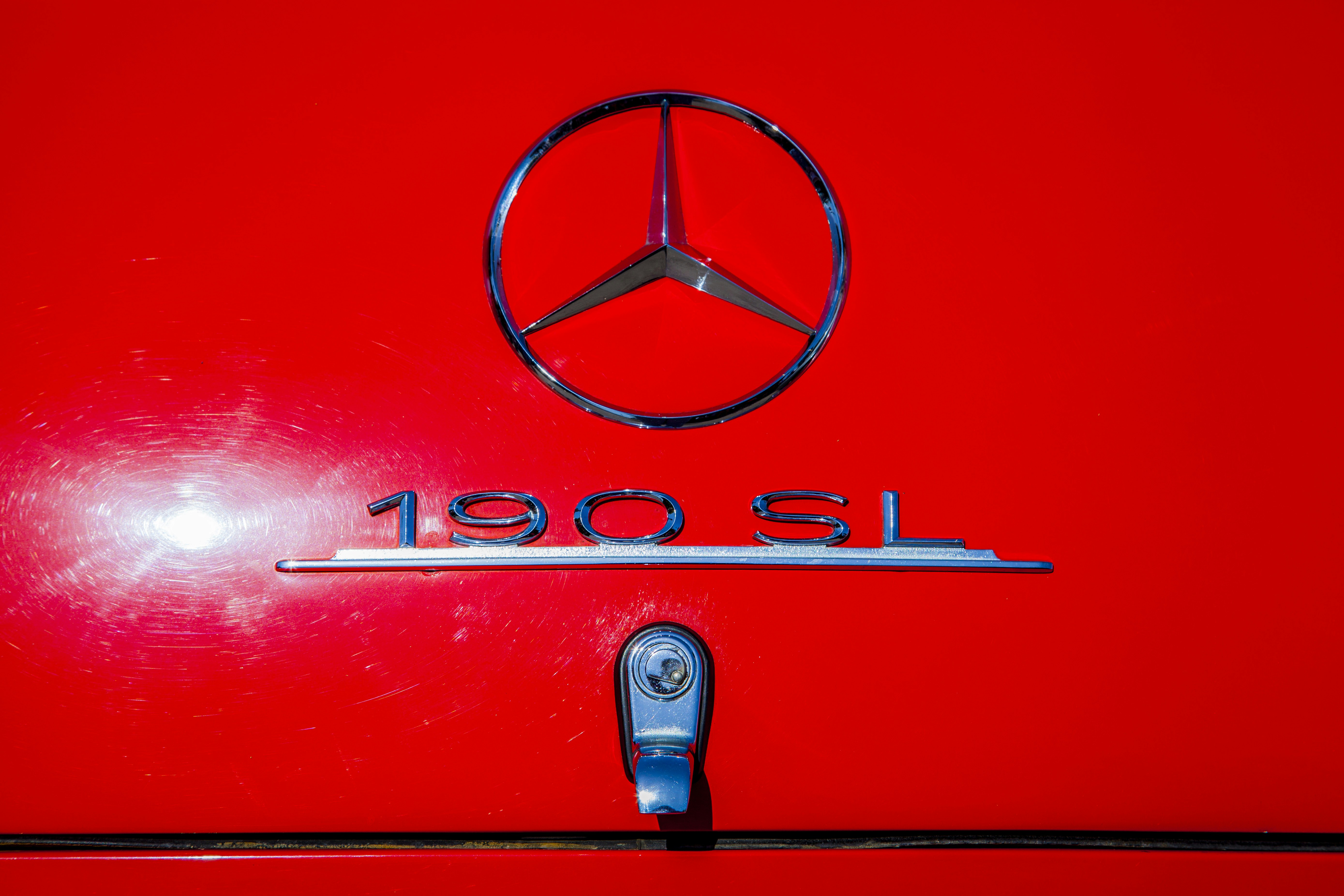 red mercedes benz car door