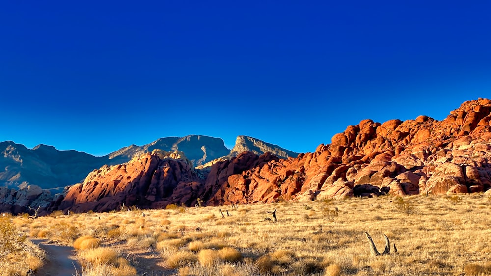 Montaña rocosa marrón bajo el cielo azul durante el día