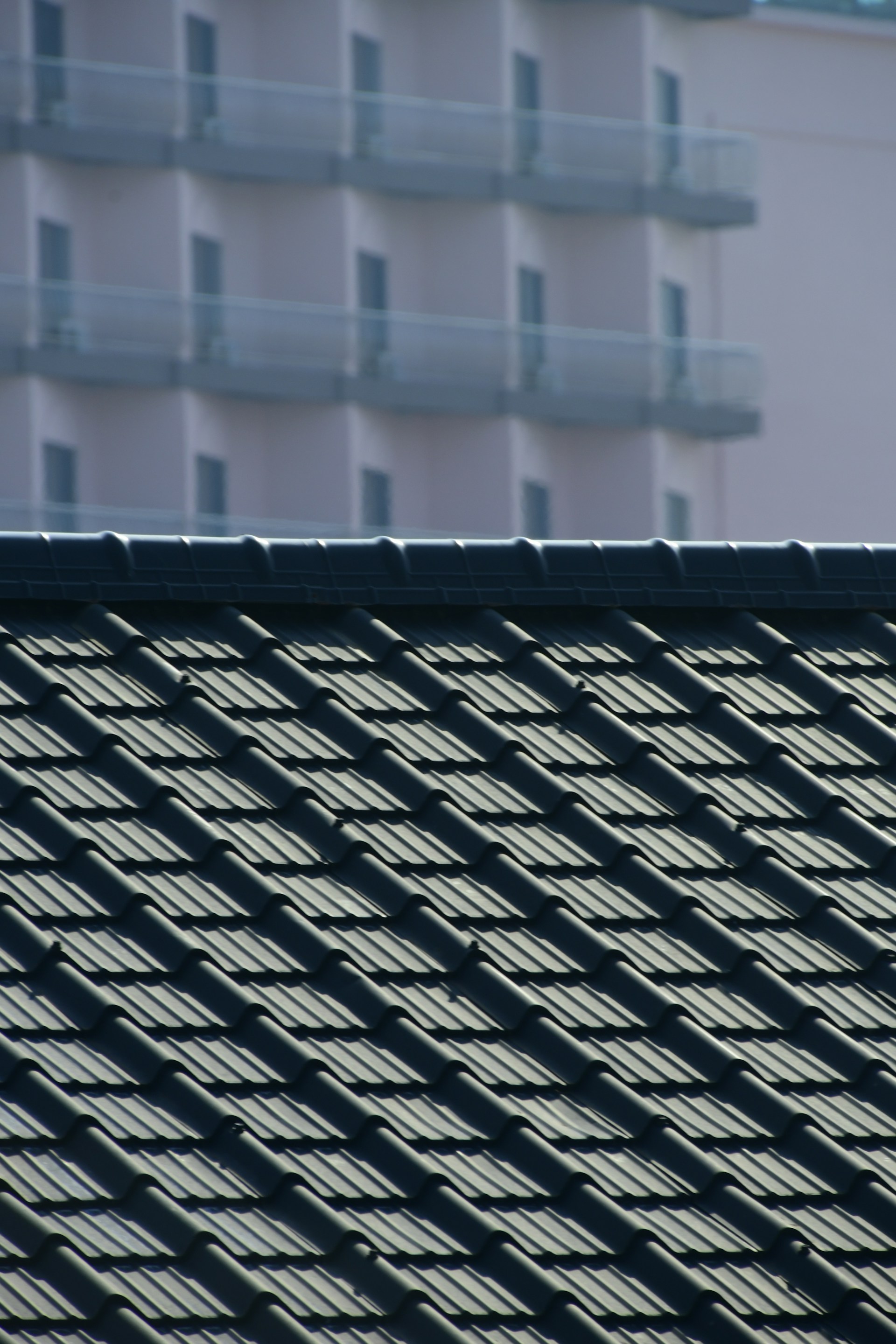 blue and white roof tiles