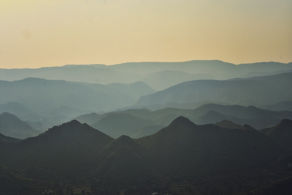 silhouette of mountains during daytime