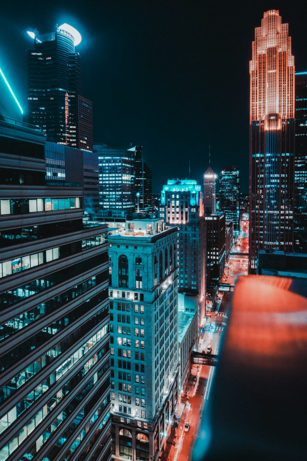 city buildings during night time