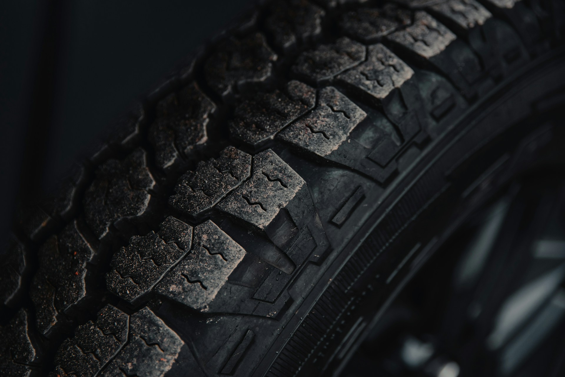 black tire on black surface