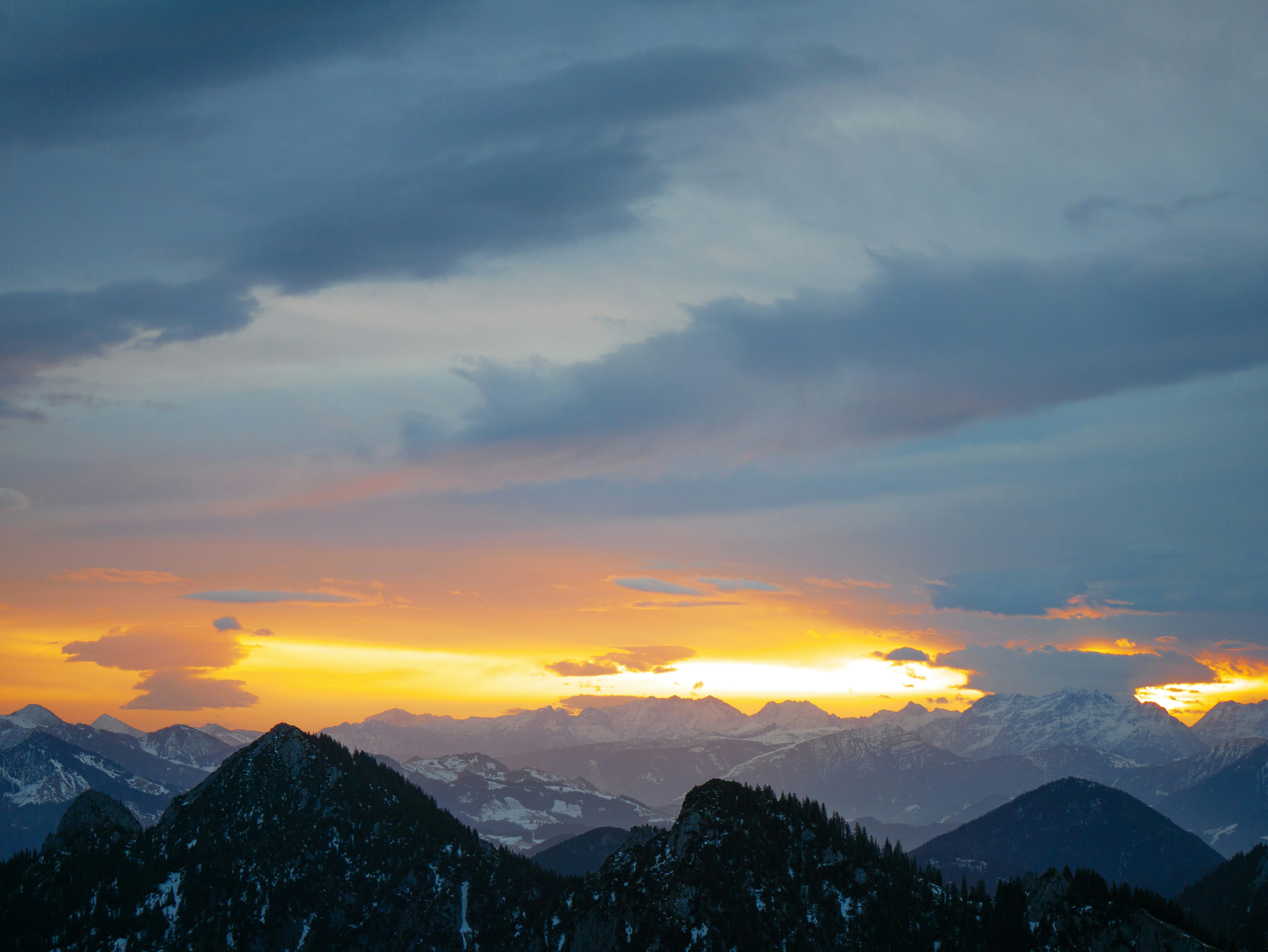 Sunset Over Mountains