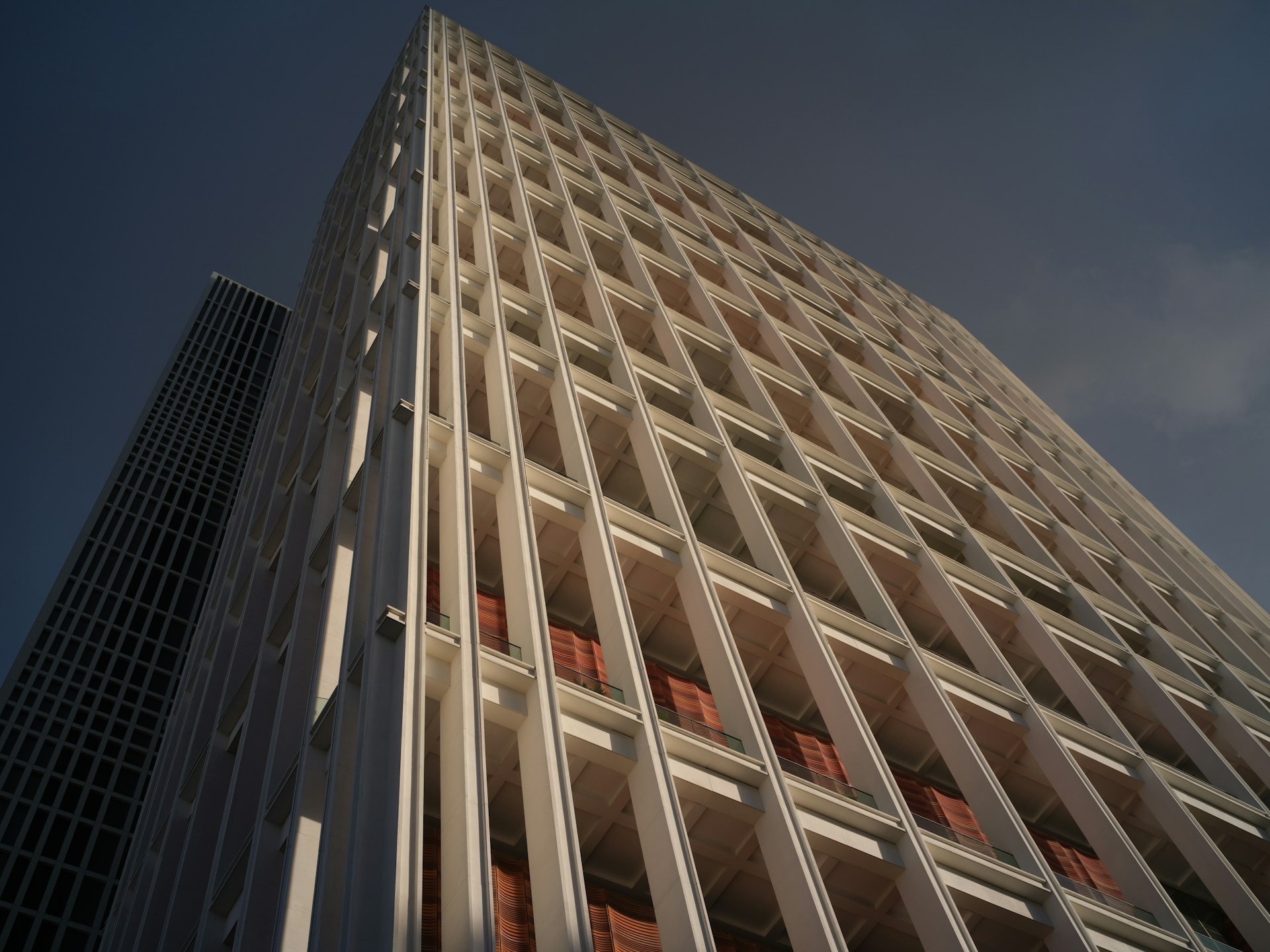 white concrete building during night time