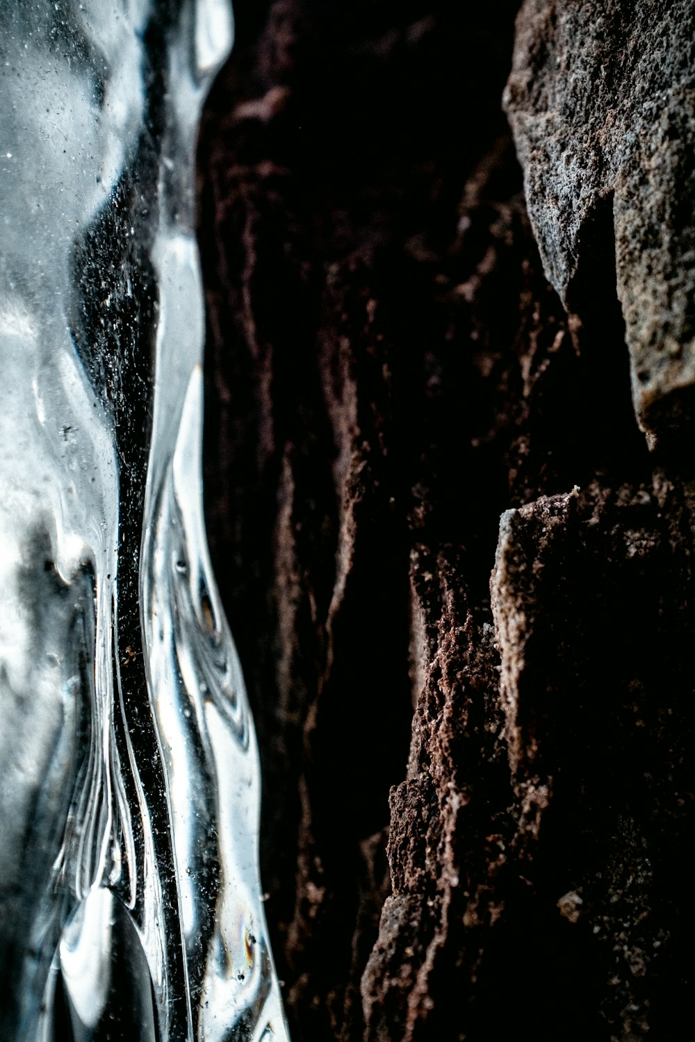 water splash on brown rock