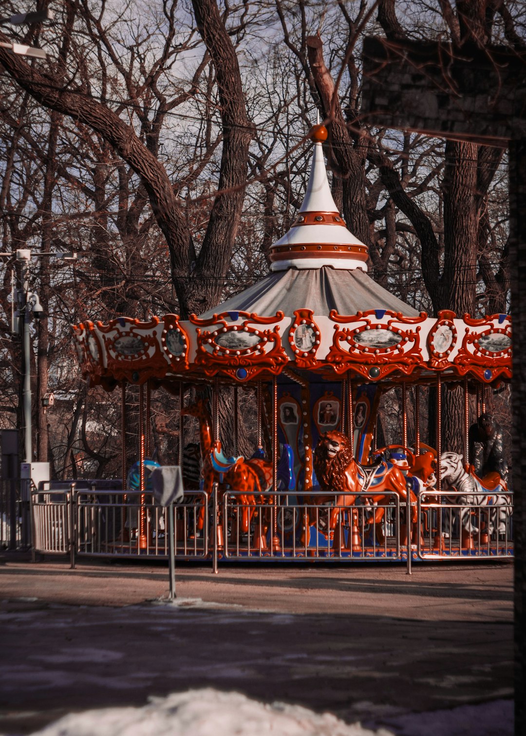 people riding on carousel during daytime