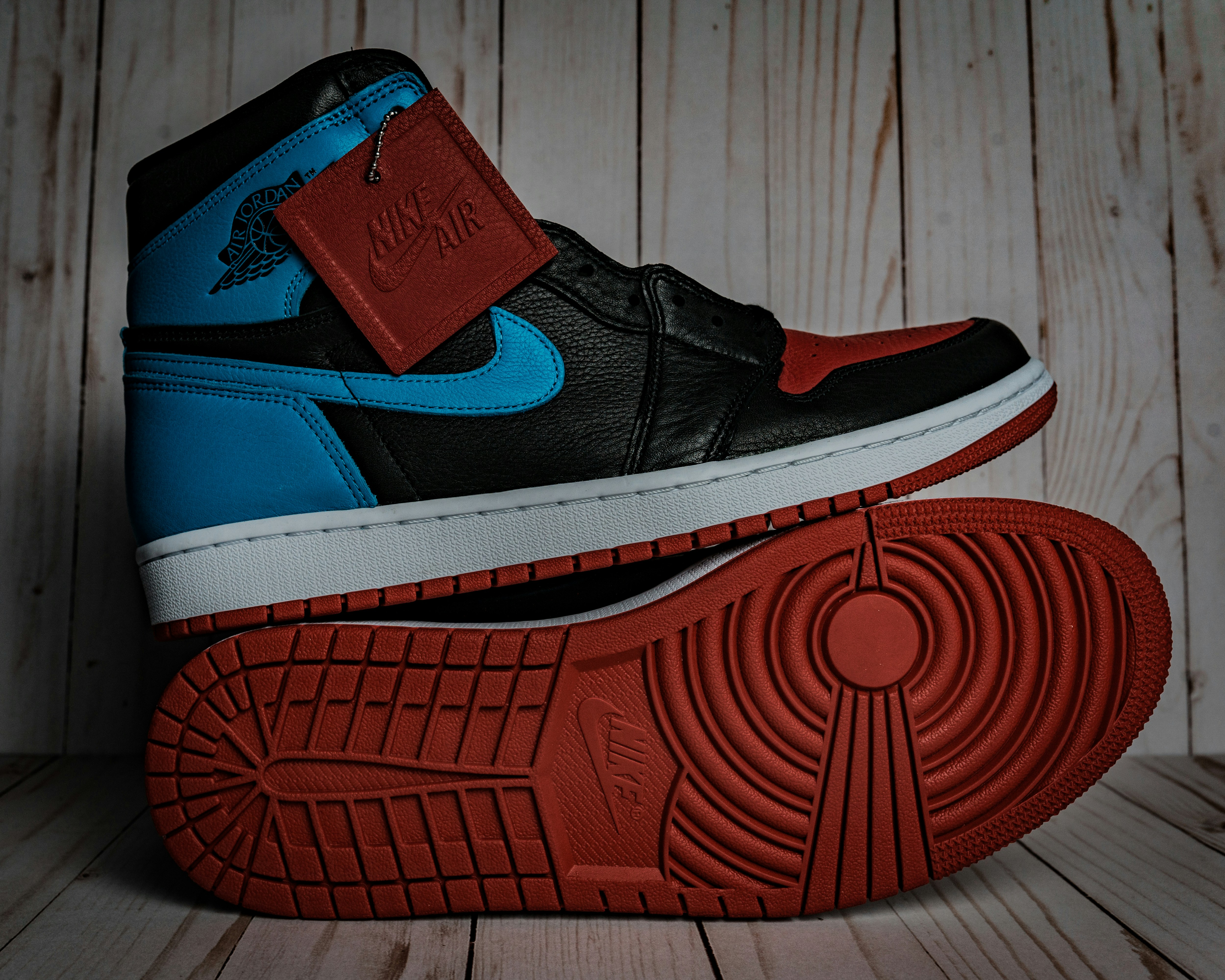 nike blue and red sneakers