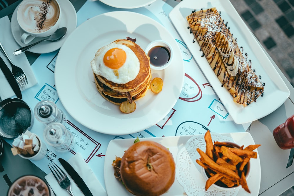 burger on white ceramic plate