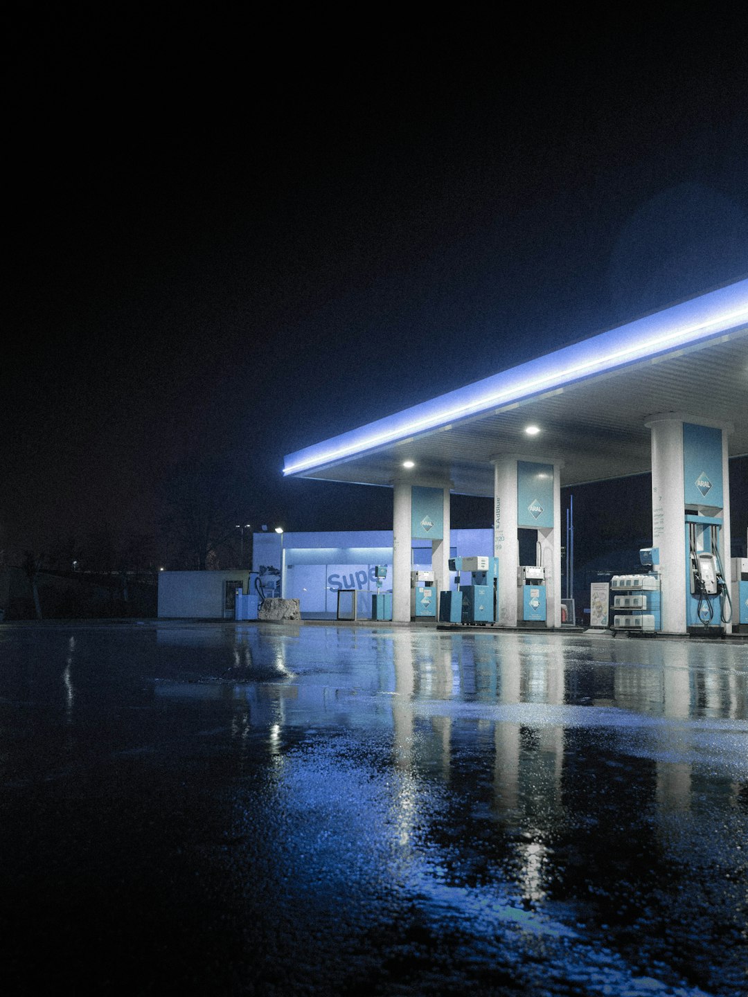 white concrete building during night time