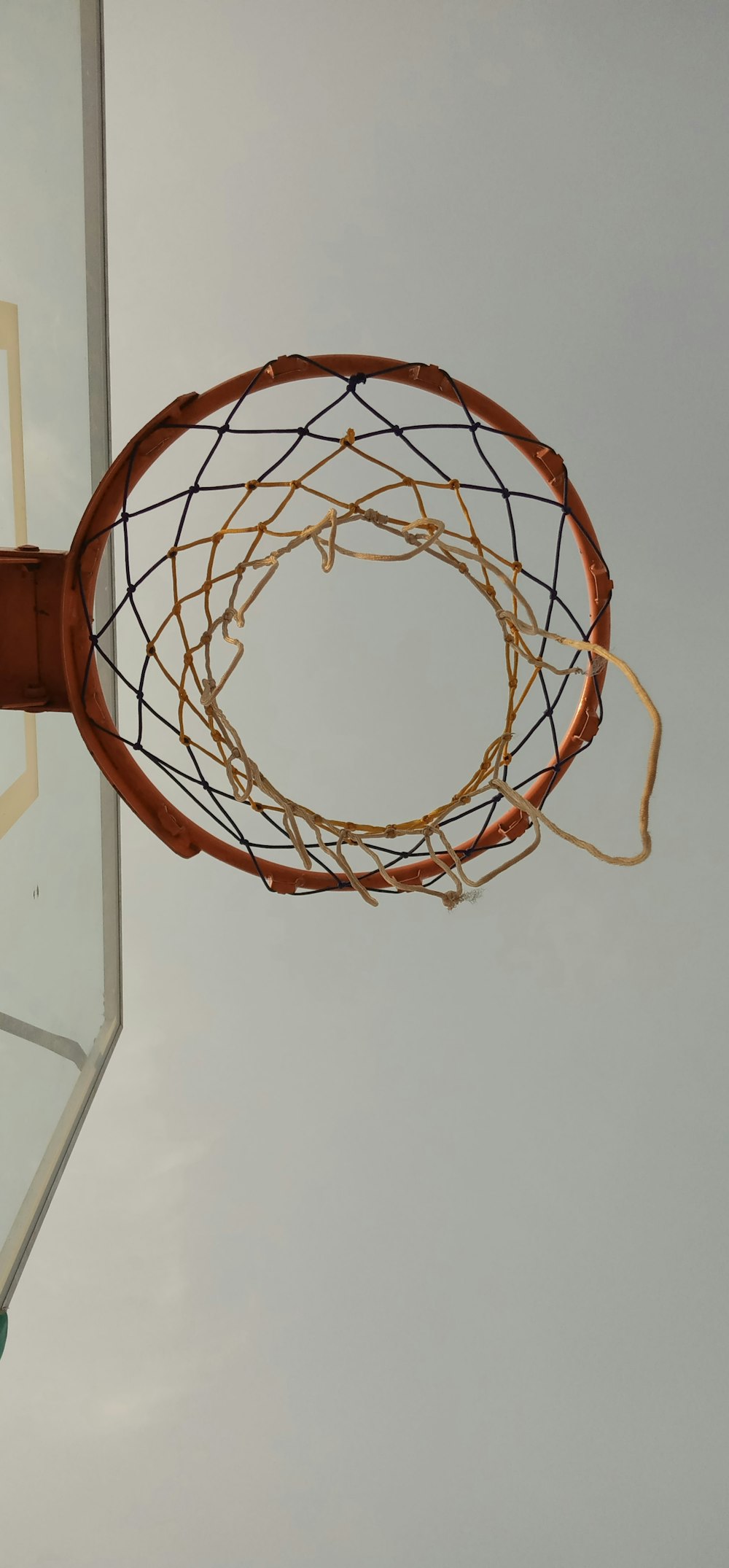 brown and white basketball hoop