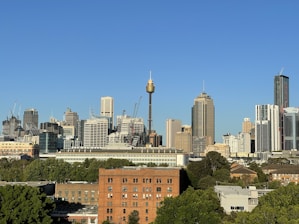 Green city skyline symbolizing sustainable growth and development