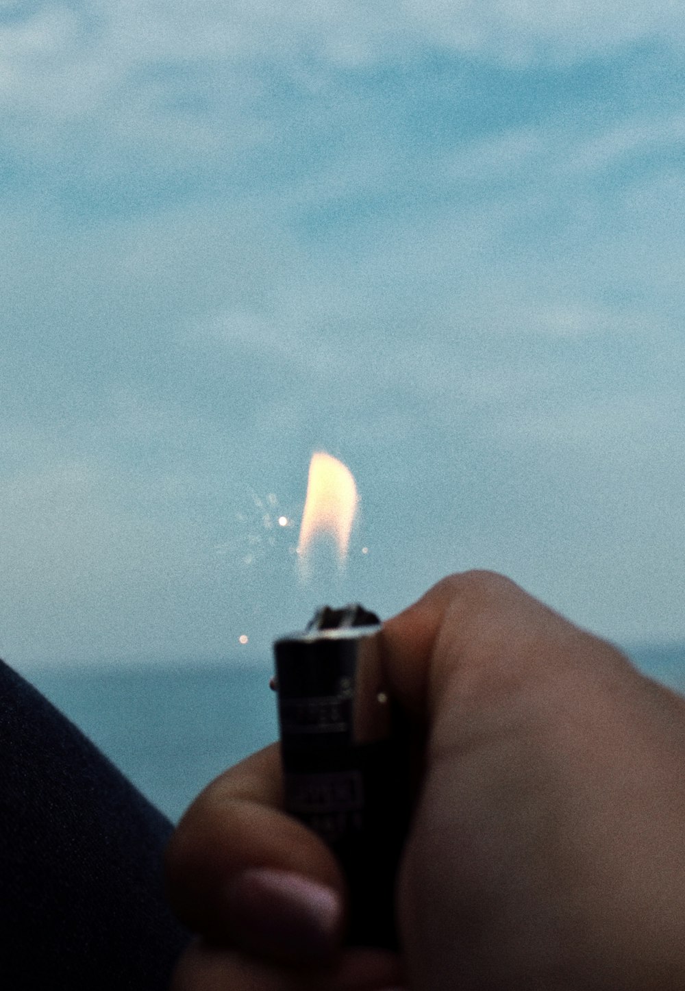 person holding black disposable lighter